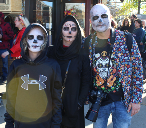 People in costumes at 2024 Cleveland Day of the Dead Parade