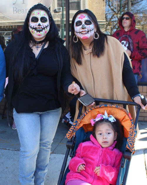 People in costumes at 2024 Cleveland Day of the Dead Parade