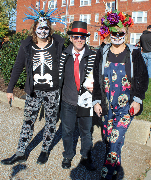 People in costumes at 2024 Cleveland Day of the Dead Parade