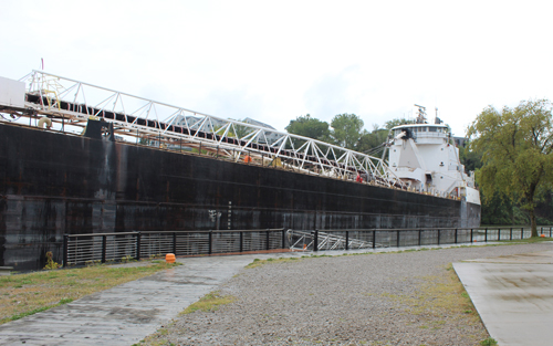 Sam Laud ship on the Cuyahoga River outside the Foundry