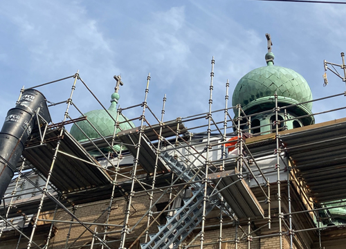 St Theodosius Church repair work - photo by Lee Batdorff