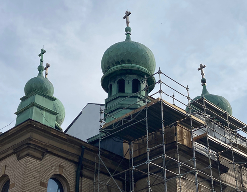 St Theodosius Church repair work - photo by Lee Batdorff