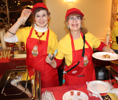 Maslenitsa volunteers serving food