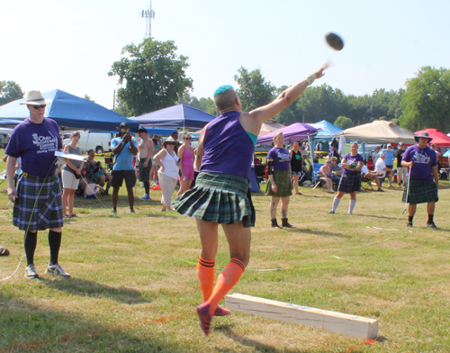 Highland Heavy Athletics at Ohio Scottish Games - women throw stone