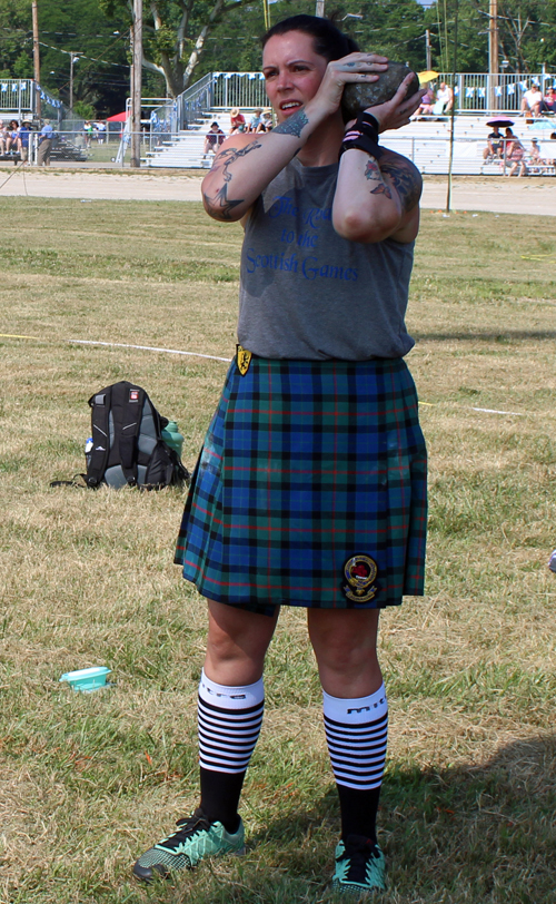 Highland Heavy Athletics at Ohio Scottish Games - women throw stone