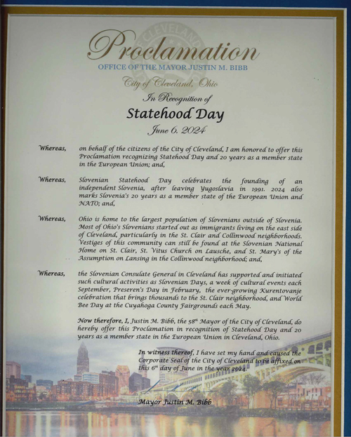 Cleveland Mayor Bibb Proclamation
