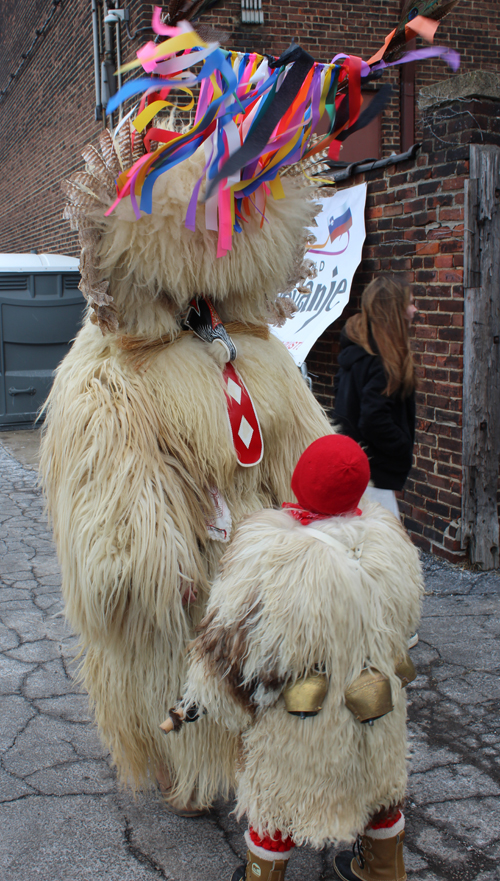 Posing with Kurents and Krampus at Cleveland Kurentovanje