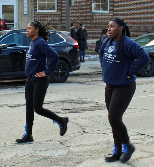 2025 Kurentovanje Parade in Cleveland - St Matrin de Porres HS drummers and Step Team