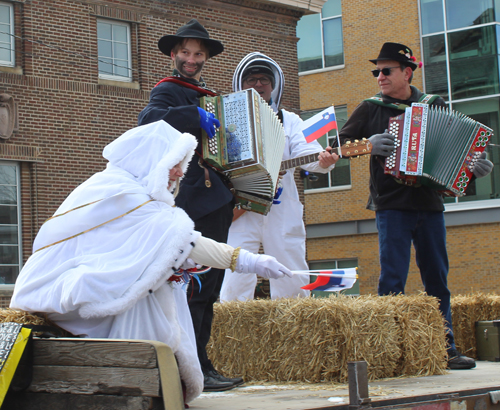 2025 Kurentovanje Parade in Cleveland - Princess, Prince and Queen of Kurentovanje Float