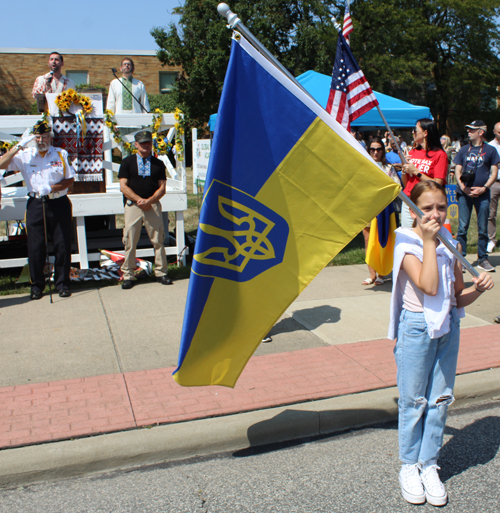 Girl with Ukraine flag