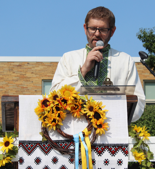 Roman Fedkiw serving as parade MC